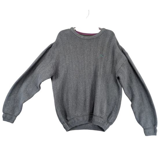 Alexander Julian Colours Gray Pullover Knit Sweater Men's XL Wavy Lines Logo - Picture 1 of 9